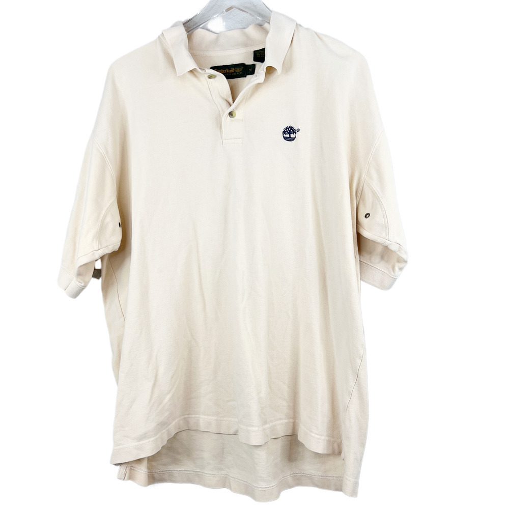 Vintage‎ Timberland Weather Gear Men's Short Sleeve Tan Polo Size XL